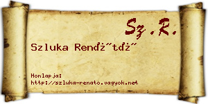 Szluka Renátó névjegykártya
